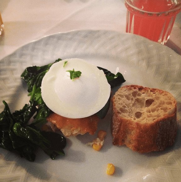 Poached Egg on Southern Corn Pudding